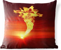 Coussins D'extérieur - Jardin - Une Grande Flamme En Forme De Phénix - 60x60 Cm