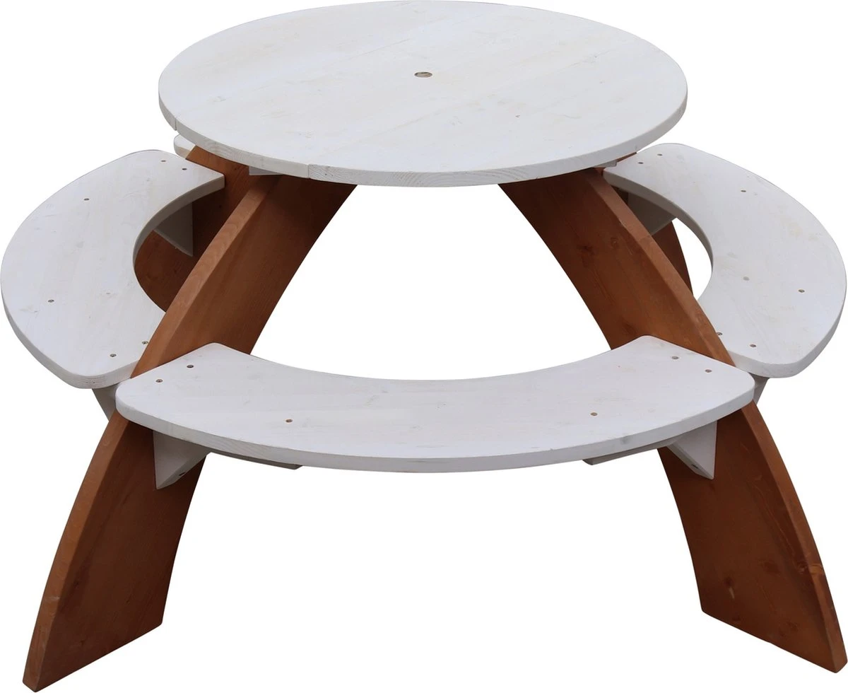 AXI Orion Table Pique Nique Enfant Ronde En Bois Marron & Blanc - Table Picnic Avec Parasol Pour Le Jardin 13 AXI Orion Table Pique Nique Enfant Ronde En Bois Marron & Blanc - Table Picnic Avec Parasol Pour Le Jardin – Image 13
