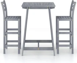 Ensemble De Bar De Jardin Premium - Ensemble De Bar De Jardin 3 Pièces Bois D'acacia Massif Gris -Jardin Meubles Magasin 1200x982 5