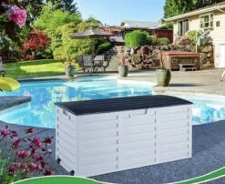 Boîte à Coussins Easy Life - Boîte à Coussins Pour L'extérieur - Boîte à Coussins De Jardin - 265 Litres - Résistant Aux Intempéries - Zwart/ Grijs