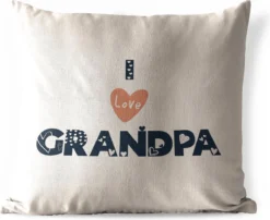 Coussin D'extérieur Résistant Aux Intempéries - Cadeau Papy - Vaderdag - Dictons - 50x50 Cm