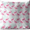 Coussin De Jardin - Flamingo - Feuilles - Été - 40x40 Cm - Résistant Aux Intempéries