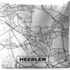 Sierkussen Extérieur - Carte - Heerlen - Zwart - Wit - 60x60 Cm - Résistant Aux Intempéries