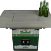 Table Basse De Caisse De Bière / Table à Manger / Table Debout 57 X 78 Cm - Plateau De Table De Lavage Gris - Cadeau Pour Papa / Homme