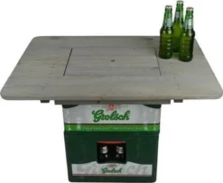 Table Basse De Caisse De Bière / Table à Manger / Table Debout 57 X 78 Cm - Plateau De Table De Lavage Gris - Cadeau Pour Papa / Homme