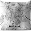Sierkussen Extérieur - Plan De La Ville - Bussum - Grijs - Wit - 60x60 Cm - Résistant Aux Intempéries