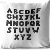 Coussins D'extérieur - Jardin - Illustration Alphabet Avec Lettres Décorées Et Noires - 60x60 Cm