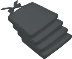 Beautissu Coussin De Chaise Set De 4 Coussins D'assise Extérieur 45x40x5 Cm – Coussin Grijs – Coussin D'Assise Avec Ruban - Pia -Jardin Meubles Magasin 1200x984 6