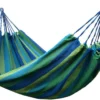 Hamac XL - 2 Personnes - Hamac Double En Toile Robuste - Blauw - Vert - Rayé - Dans Un Sac De Rangement + Cordes De Fixation - Résistant Aux Intempéries - Hamac - Plein Air - Camping - Été -