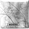 Coussin D'extérieur - Carte - Boxtel - Zwart - Wit - 45x45 Cm - Résistant Aux Intempéries