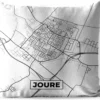 Coussin De Jardin - Carte - Joure - Zwart - Wit - 40x40 Cm - Résistant Aux Intempéries