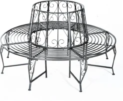Outsunny 360° Banc D'arbre Banc Rond Banc De Jardin Banc Banc De Parc Banc De Jardin En Métal 84B-123