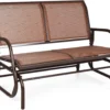 Banc Balançoire D'extérieur, Banc De Jardin, Balançoire De Jardin, Banc 2 Places, Banc De Parc, Banc De Patio Confortable Pour 2 Personnes, Siège De Jardin En Acier, Chaise De Jardin Pour Terrasse, Jardin, Pelouse (marron