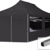 Pavillon Pliant, Tente Pliante, 3 X 6 M, 4 Panneaux Latéraux 32 Mm, Pavillon En Aluminium, Tente De Réception, PES300, 100 % étanche, Noir
