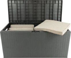 Boîte De Rangement à Coussins Maxx Pour Coussin Rotin 350L 120 X 52 X 60 Cm Anthracite