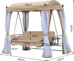 Outsunny Hollywood Swing Balançoire De Jardin Chaise Longue D'extérieur Swing Seat Swing 3 Places 84A-023 13 Outsunny Hollywood Swing Balançoire De Jardin Chaise Longue D'extérieur Swing Seat Swing 3 Places 84A-023 -Jardin Meubles Magasin 1200x988