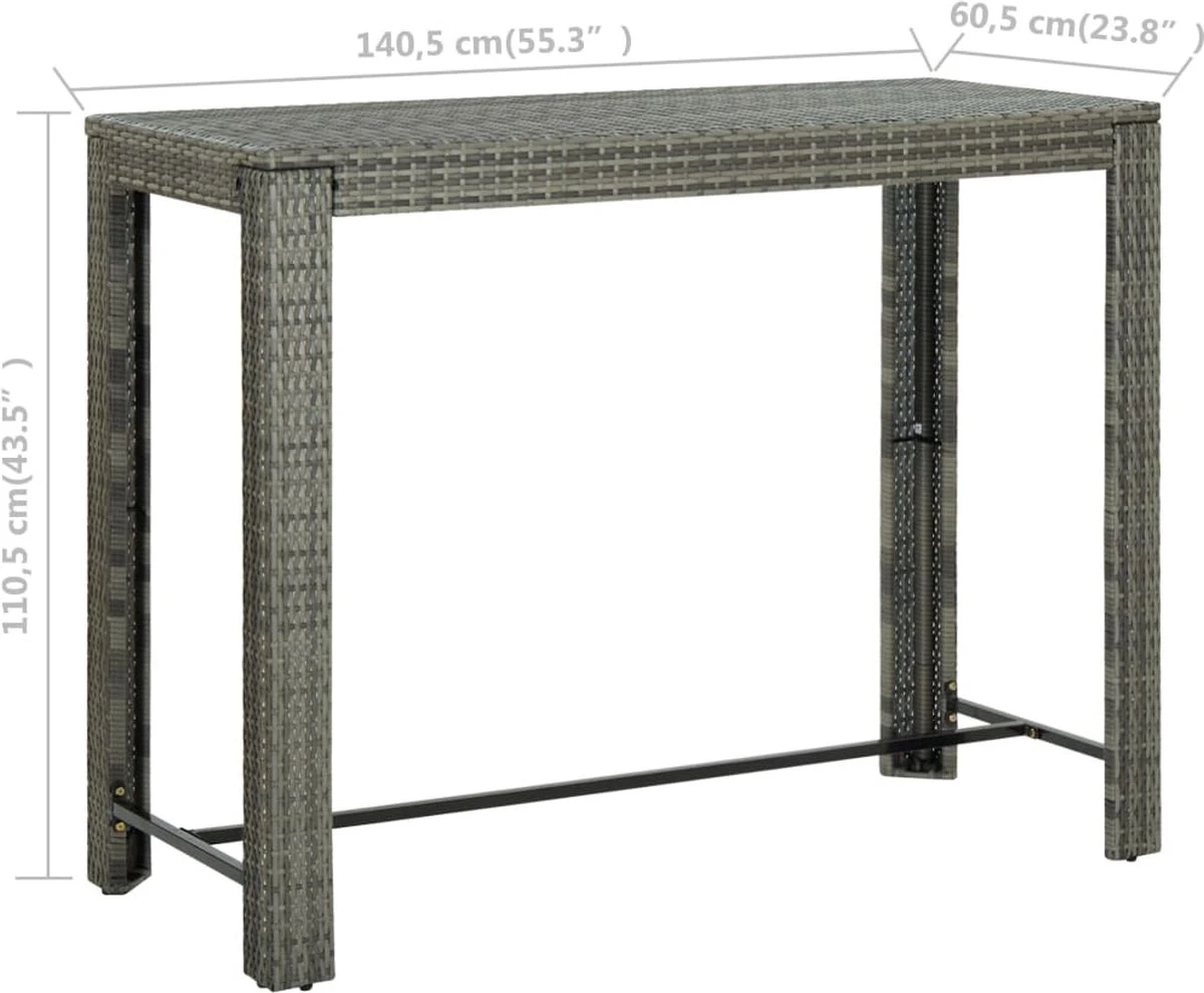 Prolenta Premium - Ensemble De Bar De Jardin 9 Pièces Avec Coussins En Polyrotin Couleur Anthracite 7 Prolenta Premium - Ensemble De Bar De Jardin 9 Pièces Avec Coussins En Polyrotin Couleur Anthracite – Image 7