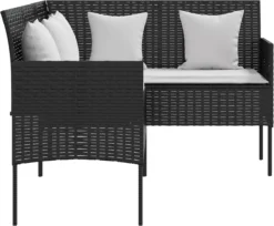 Prolenta Premium - Ensemble De Salon 5 Pièces Avec Coussins En Forme De L Poly Rotin Noir - Maison Et Jardin 16 Prolenta Premium - Ensemble De Salon 5 Pièces Avec Coussins En Forme De L Poly Rotin Noir - Maison Et Jardin -Jardin Meubles Magasin 1200x991 4