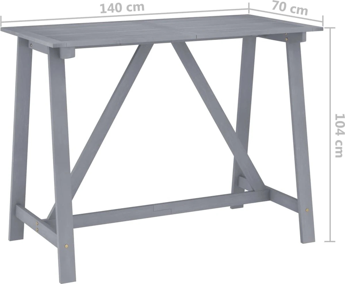 Ensemble De Bar De Jardin Premium - Ensemble De Bar De Jardin 5 Pièces Bois D'acacia Massif Gris 10 Ensemble De Bar De Jardin Premium - Ensemble De Bar De Jardin 5 Pièces Bois D'acacia Massif Gris – Image 10