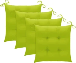 Prolenta Premium - Chaises De Jardin De Jardin 4 Pcs Avec Coussins Vert Vif En Teck Massif -Jardin Meubles Magasin 1200x994 2