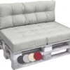 Beautissu Elements - Set De Coussins Palette - 1x Coussin D'Assise 120x80 Cm & 1x Coussin De Dossier 120x40 Cm - Grijs Clair