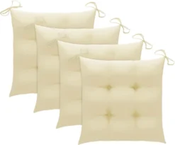 VidaLife Chaises De Jardin De Jardin 4 Pcs Avec Coussins En Bois De Teck Massif -Jardin Meubles Magasin 1200x996 2