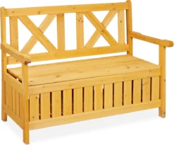 Banc De Jardin Relaxdays Avec Espace De Rangement - Banc D'extérieur En Bois - Banc De Balcon - Banc D'extérieur -Jardin Meubles Magasin 1200x996