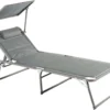 Bain De Soleil - Zinaps 74066 XXL Chaise Longue De Jardin En Aluminium Avec Toit, Chaise Longue 3 Pieds Rembourrée De Mousse à Séchage Rapide, Anthracite, 200 X 70 X 37,5 Cm (WK 02130)