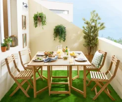 NATERIAL- Salon De Jardin SOLIS - 4 Personnes - Salon De Jardin Compact - Pliable - Acacia - Beige - Salon De Mobilier De Jardin -Jardin Meubles Magasin 1200x999 6