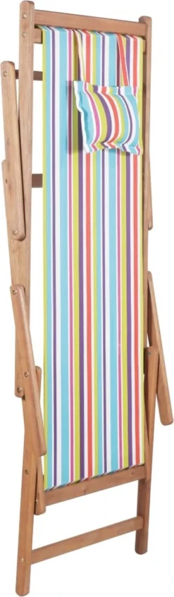 Prolenta Premium - Chaise De Plage Pliable En Tissu Et Structure En Bois Multicolore -Jardin Meubles Magasin 350x1200