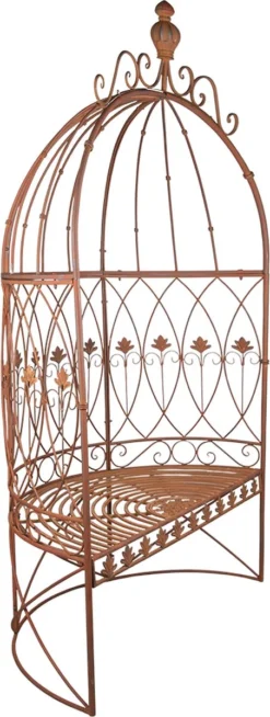 Clayre & Eef Banc De Jardin 119x59x208 Cm Banc En Fer Marron Banc D'Extérieur Jardin Mobilier De Jardin De Jardin -Jardin Meubles Magasin 453x1200