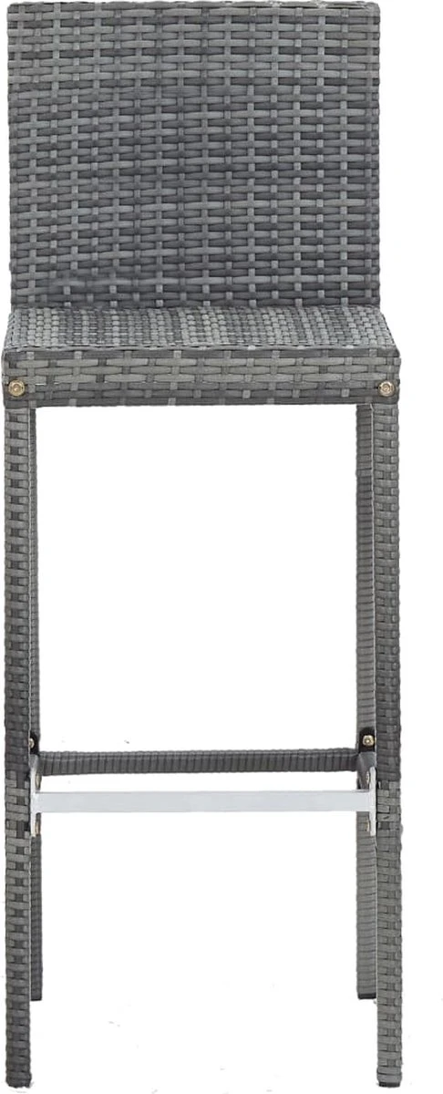 Ensemble De Bar De Jardin Premium - Ensemble De Bar De Jardin 5 Pièces Poly Rotin Et Bois D'acacia Gris 2 Ensemble De Bar De Jardin Premium - Ensemble De Bar De Jardin 5 Pièces Poly Rotin Et Bois D'acacia Gris – Image 2