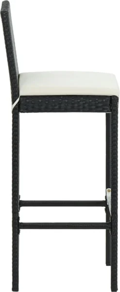 Ensemble De Bar De Jardin Premium - Ensemble De Bar De Jardin 7 Pièces Avec Coussins Polyrotin Noir -Jardin Meubles Magasin 492x1200