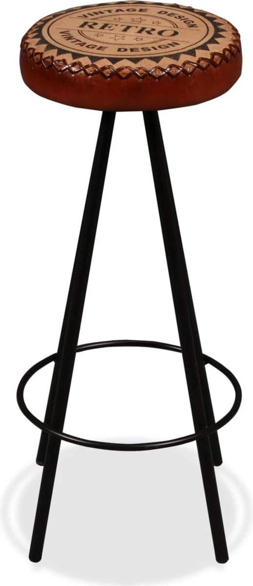 Prolenta Premium - Ensemble De Bar 5 Pièces En Bois D'acacia Massif, Cuir Véritable Et Toile 8 Prolenta Premium - Ensemble De Bar 5 Pièces En Bois D'acacia Massif, Cuir Véritable Et Toile – Image 8