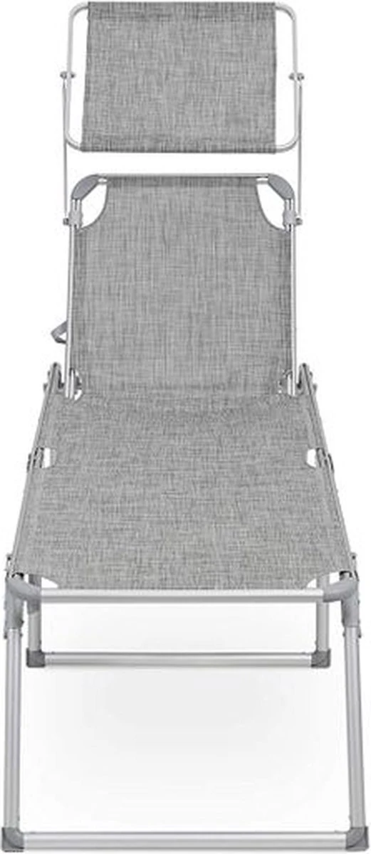 IN.HOMEXL Chaises De Jardin Pliables Leone - Chaises De Jardin Chaises Longues - Avec Toit Ouvrant - Dossier Réglable - Métal - Charge De 150 Kg - Grijs 3 IN.HOMEXL Chaises De Jardin Pliables Leone - Chaises De Jardin Chaises Longues - Avec Toit Ouvrant - Dossier Réglable - Métal - Charge De 150 Kg - Grijs – Image 3