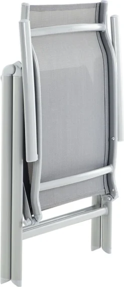 Chaise De Jardin - Chaise Pliante - Chaise D'extérieur - Structure En Aluminium - Capacité De Charge Jusqu'à 150 Kg - Grijs -Jardin Meubles Magasin 521x1200