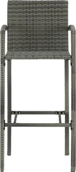 Ensemble De Bar De Jardin Premium - Ensemble De Bar De Jardin 3 Pièces Poly Rotin Gris -Jardin Meubles Magasin 535x1200