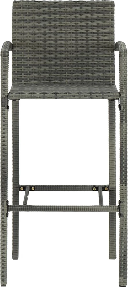 Ensemble De Bar De Jardin Premium - Ensemble De Bar De Jardin 5 Pièces Poly Rotin Gris 5 Ensemble De Bar De Jardin Premium - Ensemble De Bar De Jardin 5 Pièces Poly Rotin Gris – Image 5