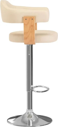 VidaLife Tabourets De Bar De Bar 2 Pcs En Bois Courbé Et Cuir Artificiel Couleur Crème -Jardin Meubles Magasin 546x1200