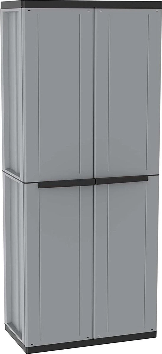 Opbergbox Jardin - Zinaps Deluxe 1002820 Armoire De Rangement Avec étagères, Abattant, Sur Pied, Pour Salon, Noir, Gris / Noir, 68x37,5x163,5 Cm 1 Opbergbox Jardin - Zinaps Deluxe 1002820 Armoire De Rangement Avec étagères, Abattant, Sur Pied, Pour Salon, Noir, Gris / Noir, 68x37,5x163,5 Cm