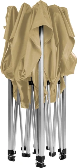 Tente De Réception Easy Up - Tente De Fête - Pavillon - Tente De Fête Pliable - Tente De Fête 3x3 - Chariot Inclus - Imperméable - Antirouille - Protection UV 50+ - 14,7 Kg - Aluminium - Champagne - 300 X 300 Cm -Jardin Meubles Magasin 550x1200