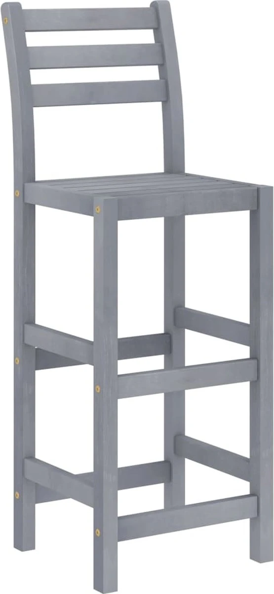 Ensemble De Bar De Jardin Premium - Ensemble De Bar De Jardin 5 Pièces Bois D'acacia Massif Gris 9 Ensemble De Bar De Jardin Premium - Ensemble De Bar De Jardin 5 Pièces Bois D'acacia Massif Gris – Image 9