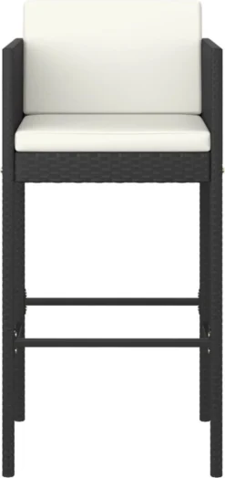 La Dolce Vita - Table 3 Pièces GardenBar Avec Chaises - Meuble Bar - Meuble Bar - Meuble D'angle Bar - Table Haute Avec Tabourets - Ensemble Bistro Avec Table Et Chaises Avec Coussins Poly Rotin Noir -Jardin Meubles Magasin 566x1200 1