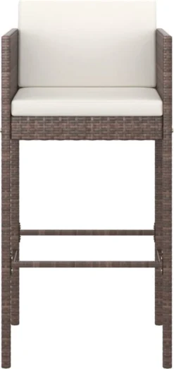 Ensemble De Bar De Jardin Premium - Ensemble De Bar De Jardin 3 Pièces Avec Coussins Poly Rotin Marron -Jardin Meubles Magasin 567x1200 12