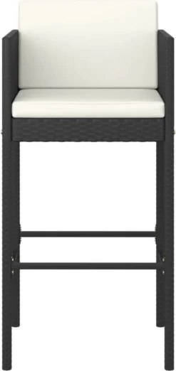 La Dolce Vita - Table De Jardin 5 Pièces Avec Chaises - Meuble Bar - Meuble Bar - Meuble D'angle Bar - Table Haute Avec Tabourets - Ensemble Bistro Avec Table Et Chaises Avec Coussins Poly Rotin Noir -Jardin Meubles Magasin 568x1200 1