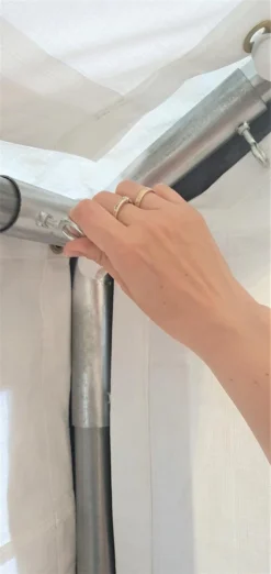 Tente De Fête 5x8 M, 240 Gr M² PE Structure En Acier Galvanisé, Construction Rapide, Avec Vannes De Condensat Et Clapets Anti-tirage | Blanc Gris -Jardin Meubles Magasin 568x1200