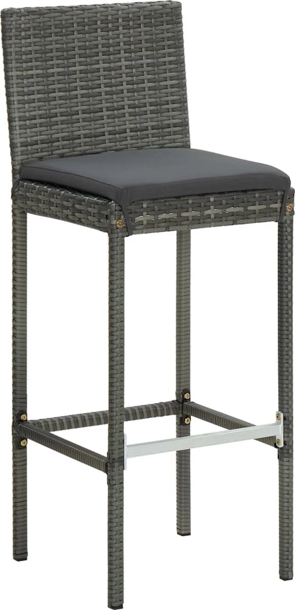 Prolenta Premium - Ensemble De Bar De Jardin 9 Pièces Avec Coussins En Polyrotin Couleur Anthracite 6 Prolenta Premium - Ensemble De Bar De Jardin 9 Pièces Avec Coussins En Polyrotin Couleur Anthracite – Image 6