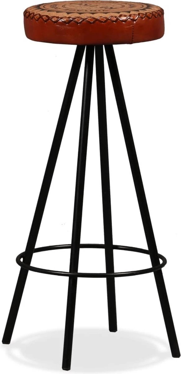 Prolenta Premium - Ensemble De Bar 5 Pièces En Bois D'acacia Massif, Cuir Véritable Et Toile 7 Prolenta Premium - Ensemble De Bar 5 Pièces En Bois D'acacia Massif, Cuir Véritable Et Toile – Image 7