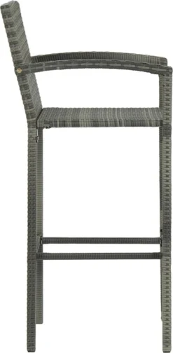 Ensemble De Bar De Jardin Premium - Bar De Jardin 3 Pièces Avec Accoudoirs Poly Rotin Gris -Jardin Meubles Magasin 588x1200