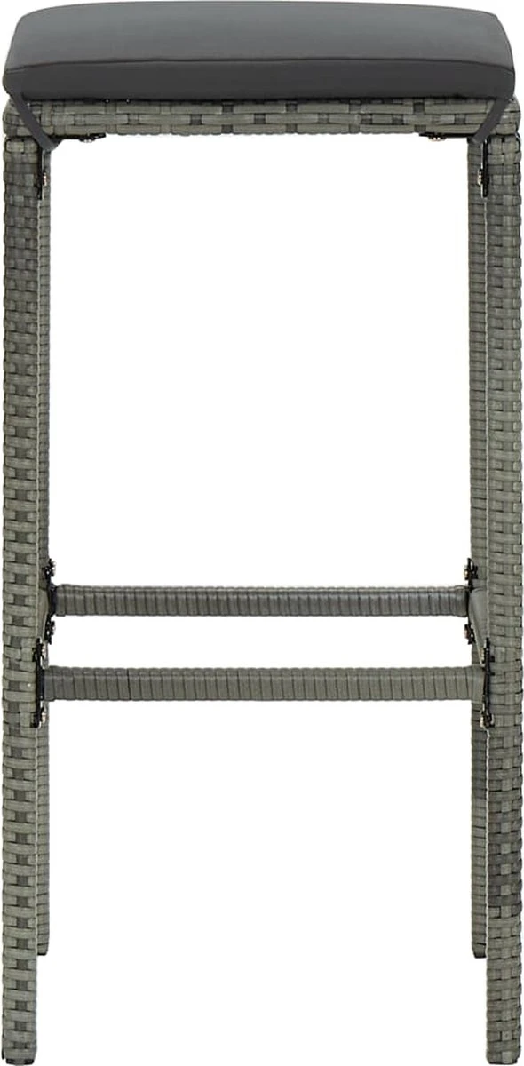 La Dolce Vita - Table 3 Pièces GardenBar Avec Chaises - Meuble Bar - Meuble Bar - Meuble D'angle Bar - Table Haute Avec Tabourets - Ensemble Bistro Avec Table Et Chaises Avec Coussins Polyrotin Gris 9 La Dolce Vita - Table 3 Pièces GardenBar Avec Chaises - Meuble Bar - Meuble Bar - Meuble D'angle Bar - Table Haute Avec Tabourets - Ensemble Bistro Avec Table Et Chaises Avec Coussins Polyrotin Gris – Image 9